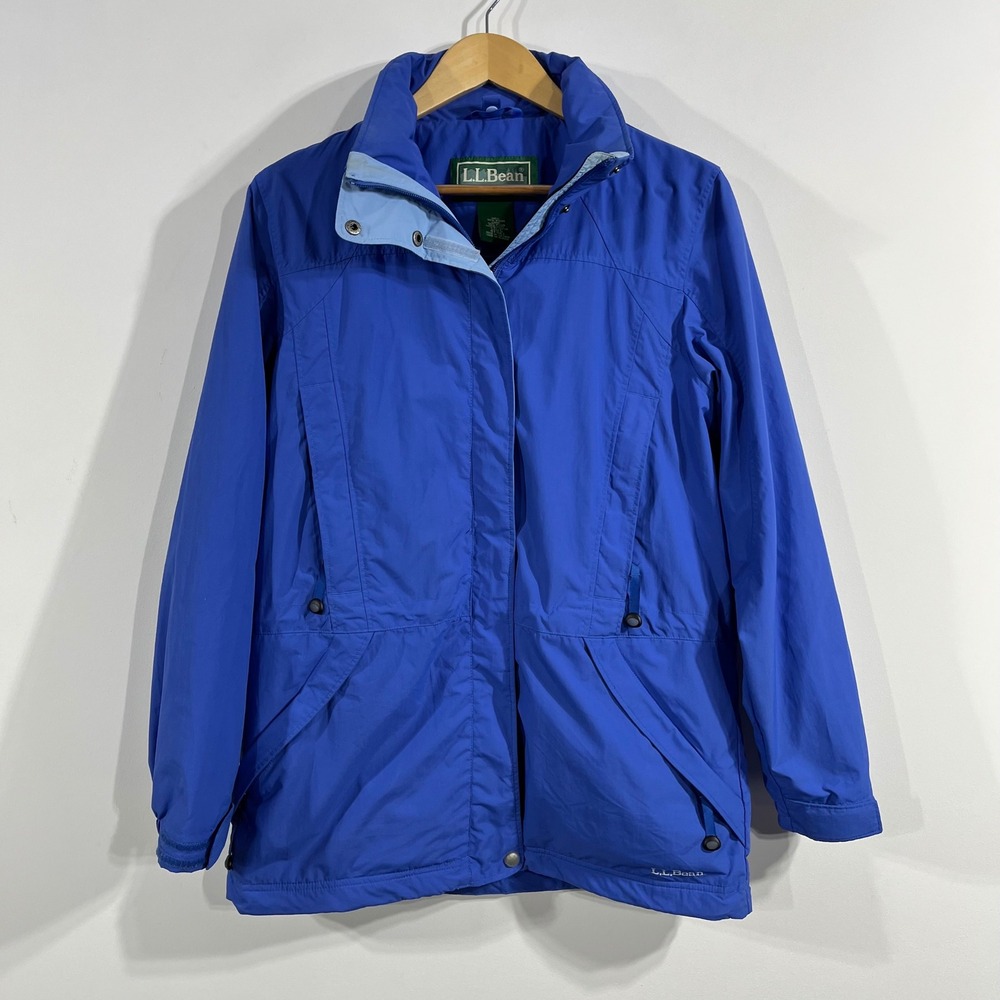 LL Bean Women Gorpcore Windbreaker Jacket Mesh Lined Stowaway Hood Small Granola